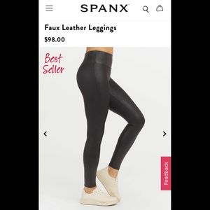 NWT (& box) SPANX Faux Leather Leggings, size M, Black